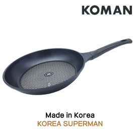 [KOMAN] 4 Piece Set : BlackWin Titanium Coated (Frying Pan+Wok+Grill Pan) 28cm+Square Pan 19cm-Nonstick Cookware 6-Layers Coationg Die Casting Frying Pan - Made in Korea